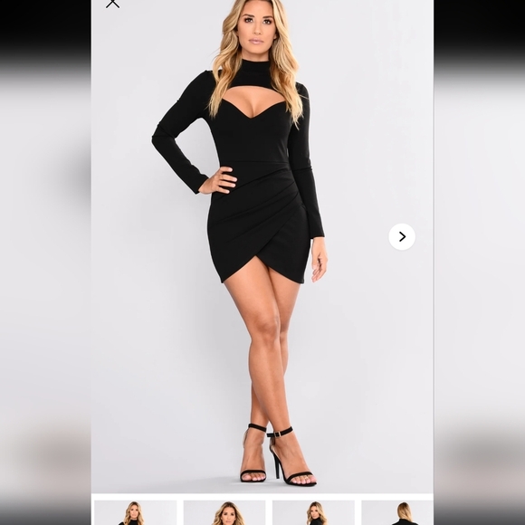 Fashion Nova tonia dress nwt Xl Black Bodycon Long Sleeve Mini Nwt - Picture 3 of 10